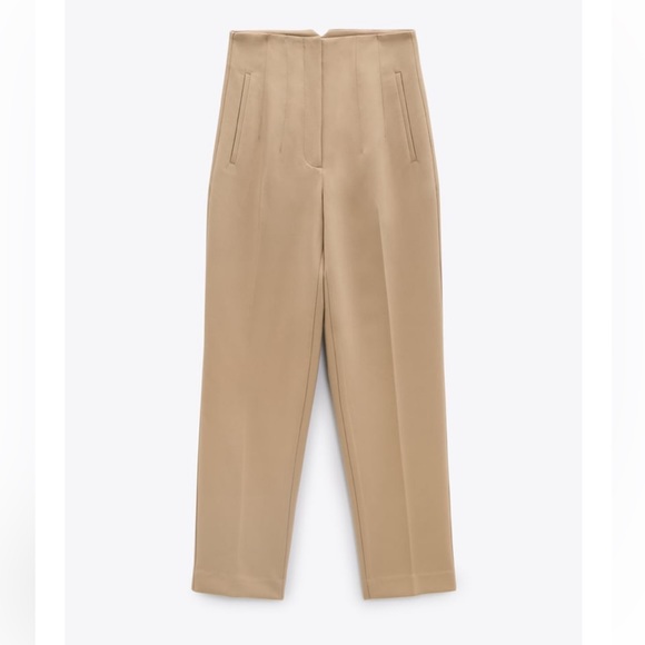 Zara High-Waisted Pants in Taupe-Brown - Picture 8 of 9